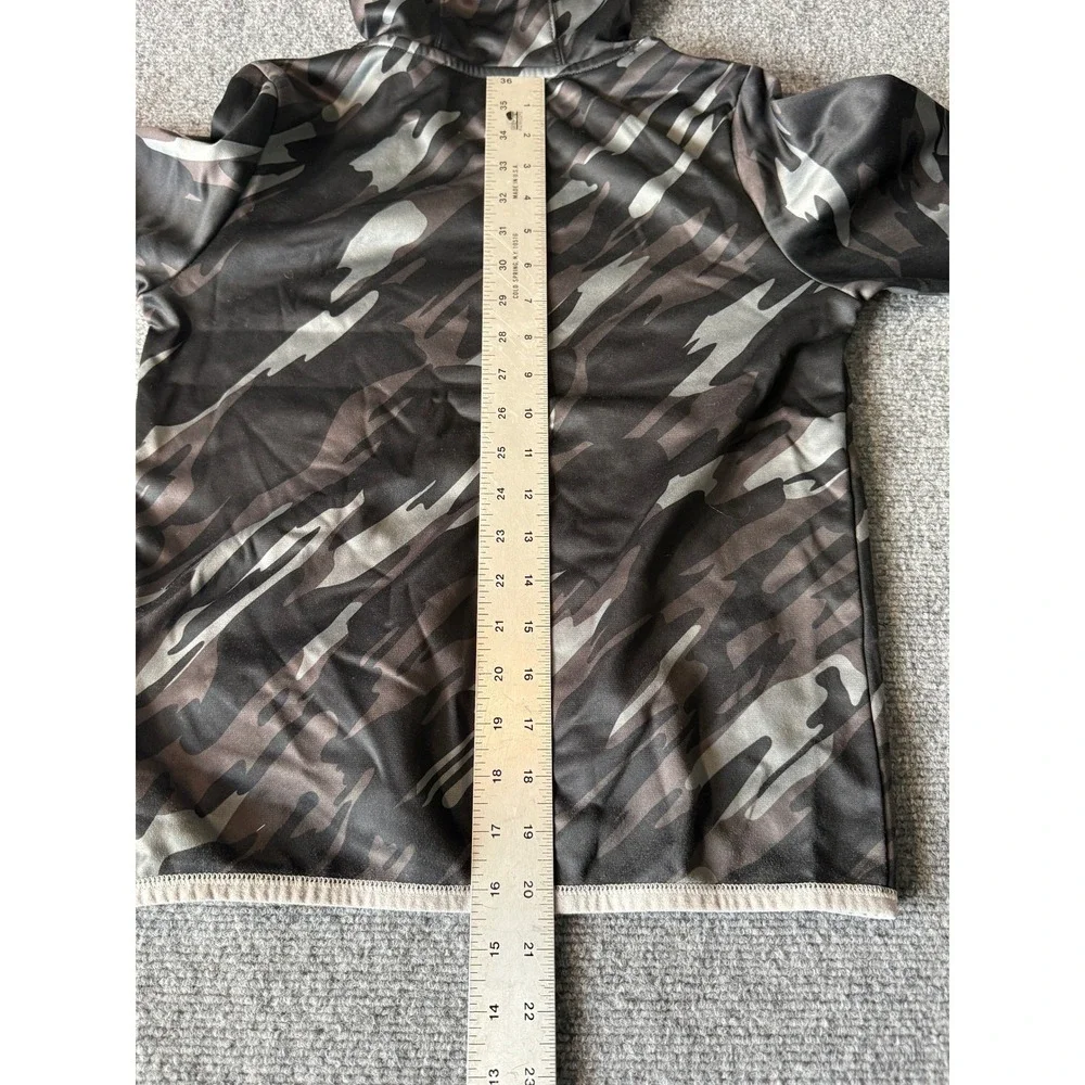 Under Armour Boys ColdGear Camo Hoodie Sweatshirt Gray Black YMD Medium 1631‎